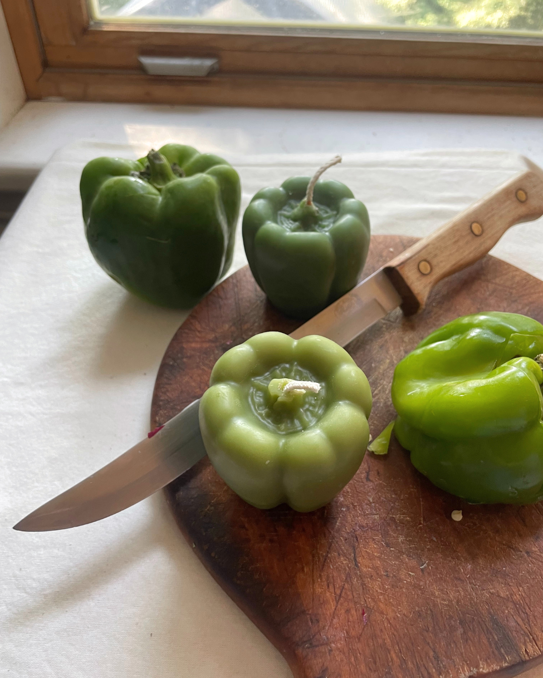 Green Pepper Candle in 100% Beeswax- Pepper, Vegetable, Fruit Candle - Food Candle