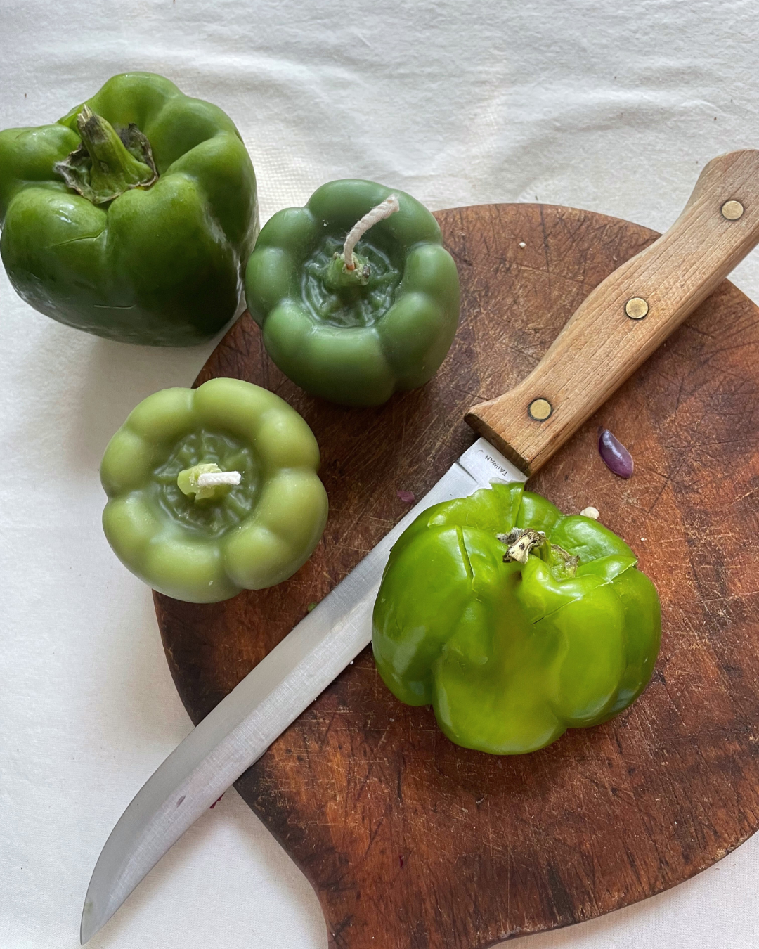 Green Pepper Candle in 100% Beeswax- Pepper, Vegetable, Fruit Candle - Food Candle