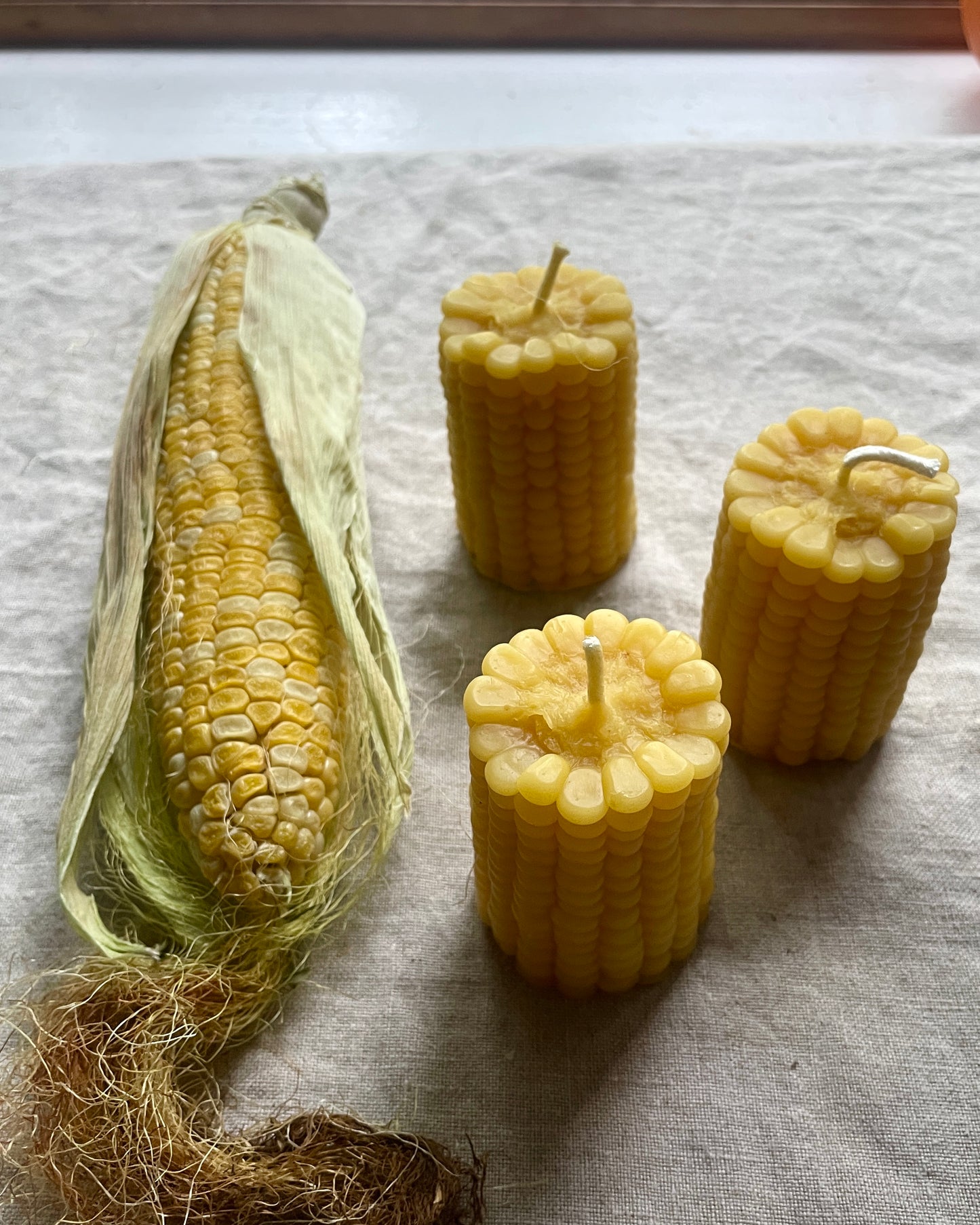 Corn - 100% Beeswax - Corn on the Cob Candle // Yellow, Vegetable, Food Candles, Beeswax, Candle