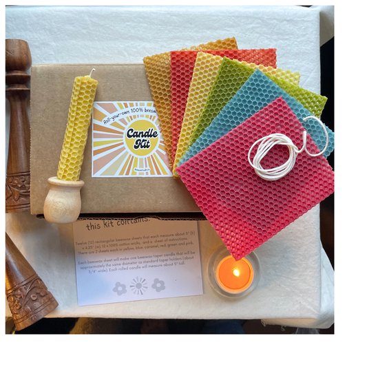 Candle KIT - DIY 12 Rolled Beeswax Candles - Kit with Many Colors - Make Your Own Rolled Beeswax Candles -  Holiday Gift Idea