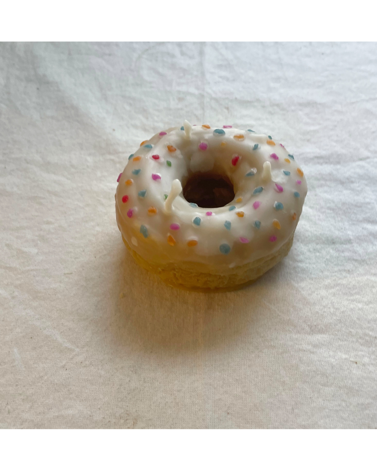 Donut - Beeswax Candle, Donut Candle - Single Donut in 100% Beeswax, Candle, Dessert