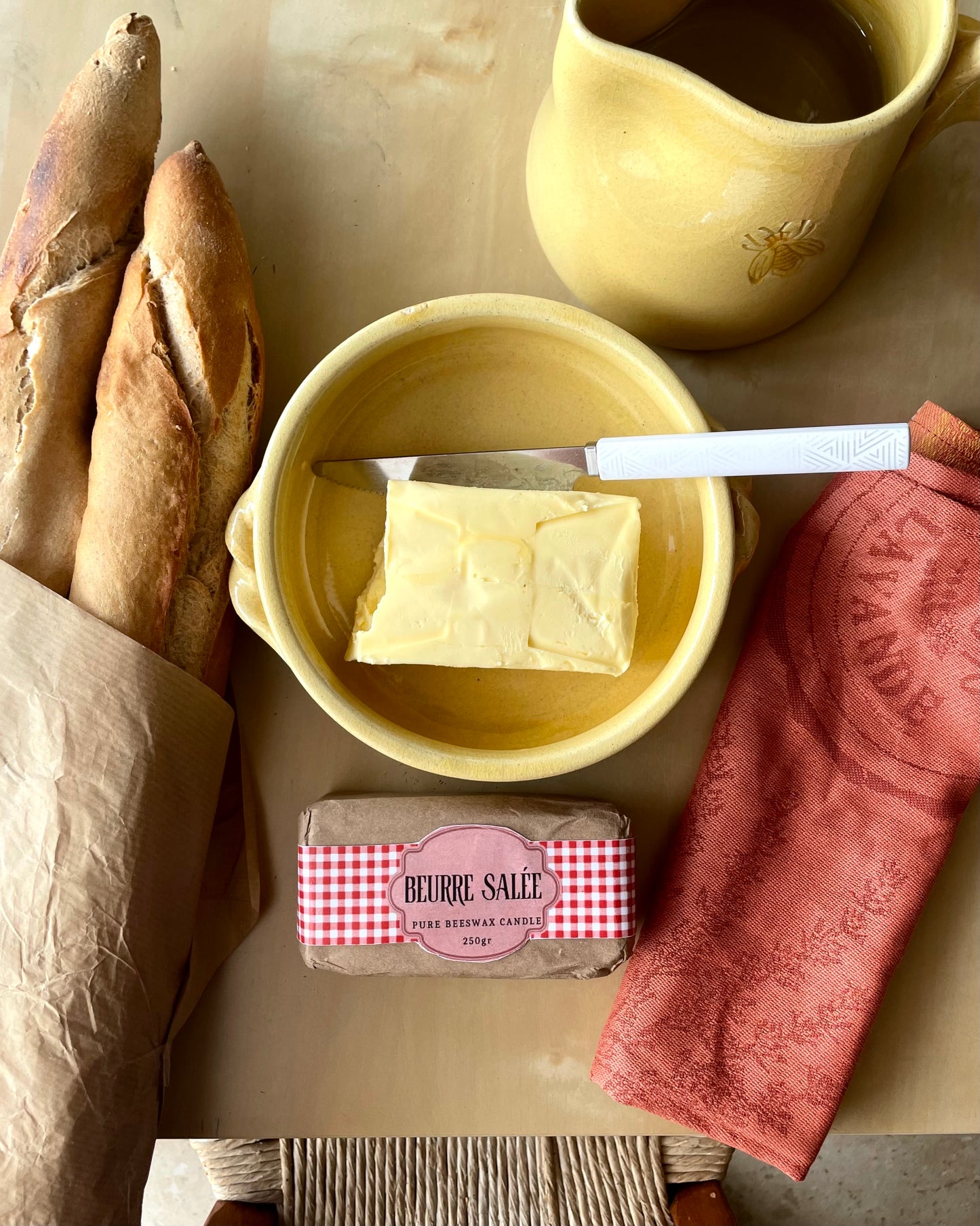 Butter Candle - Beeswax, Candle // Butter, Double Wicked, 100% Beeswax, Artisanal