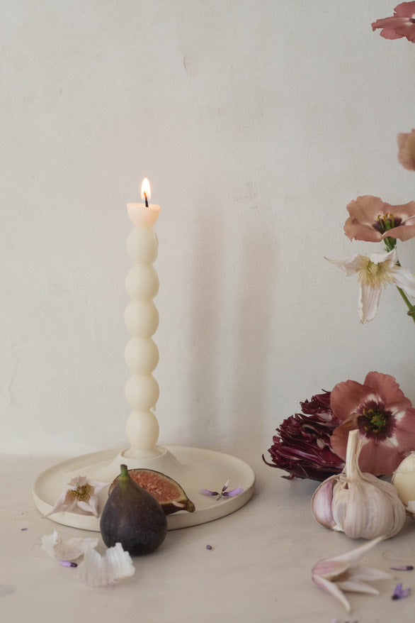 Pearl taper pair of two - beeswax taper candles - candles - 100% pure white beeswax