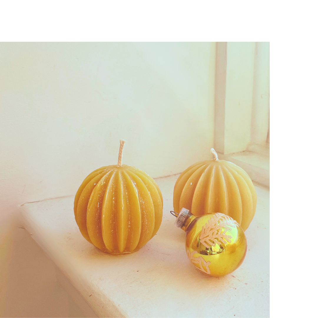 Ornament Candle - Pure Beeswax Christmas Ornament, Candle, / Beeswax Candle, Hand Filtered, Vintage Style