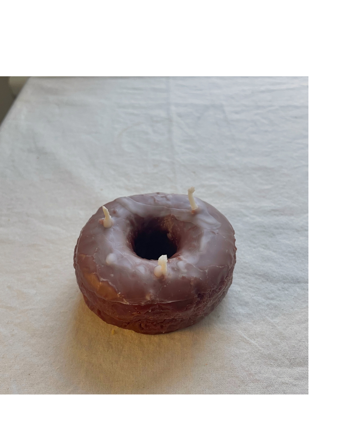 Donut - Beeswax Candle, Donut Candle - Single Donut in 100% Beeswax, Candle, Dessert