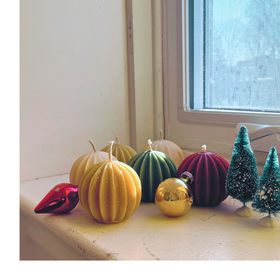 Ornament Candle - Pure Beeswax Christmas Ornament, Candle, / Beeswax Candle, Hand Filtered, Vintage Style