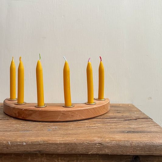 Birthday Ring Candles - SET of 6 with Multicolor Wicks / SET OF 6 / Birthday Ring Candles, Cake Candles, Mini, Beeswax Candles