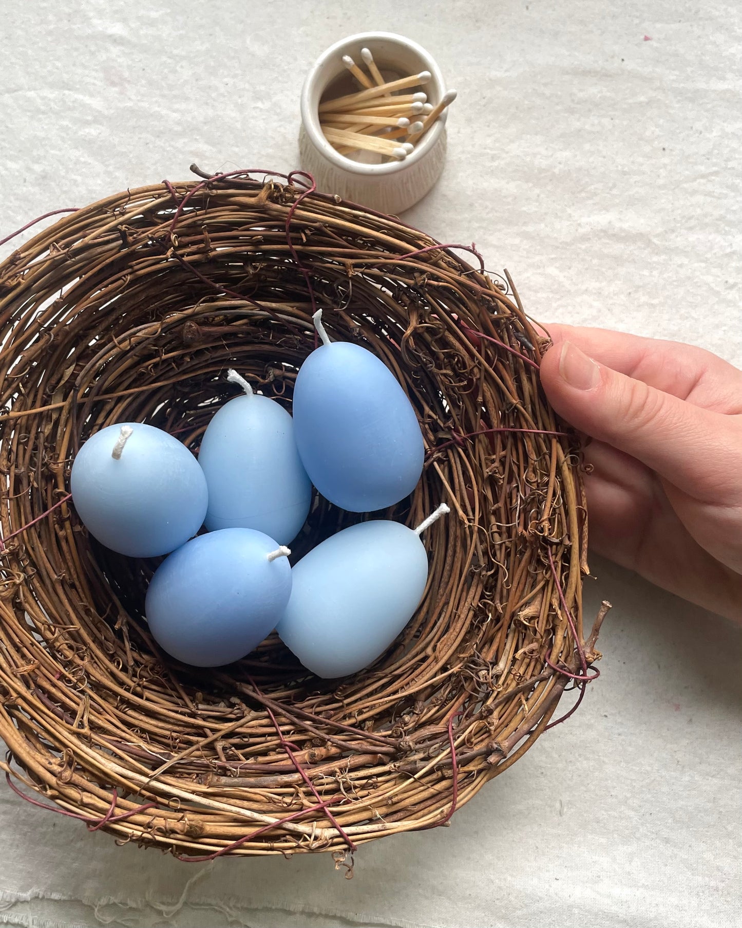 Robin's Egg Beeswax Candle - pale blue 100% beeswax candle / Easter egg candle / candle, beeswax, spring, Easter