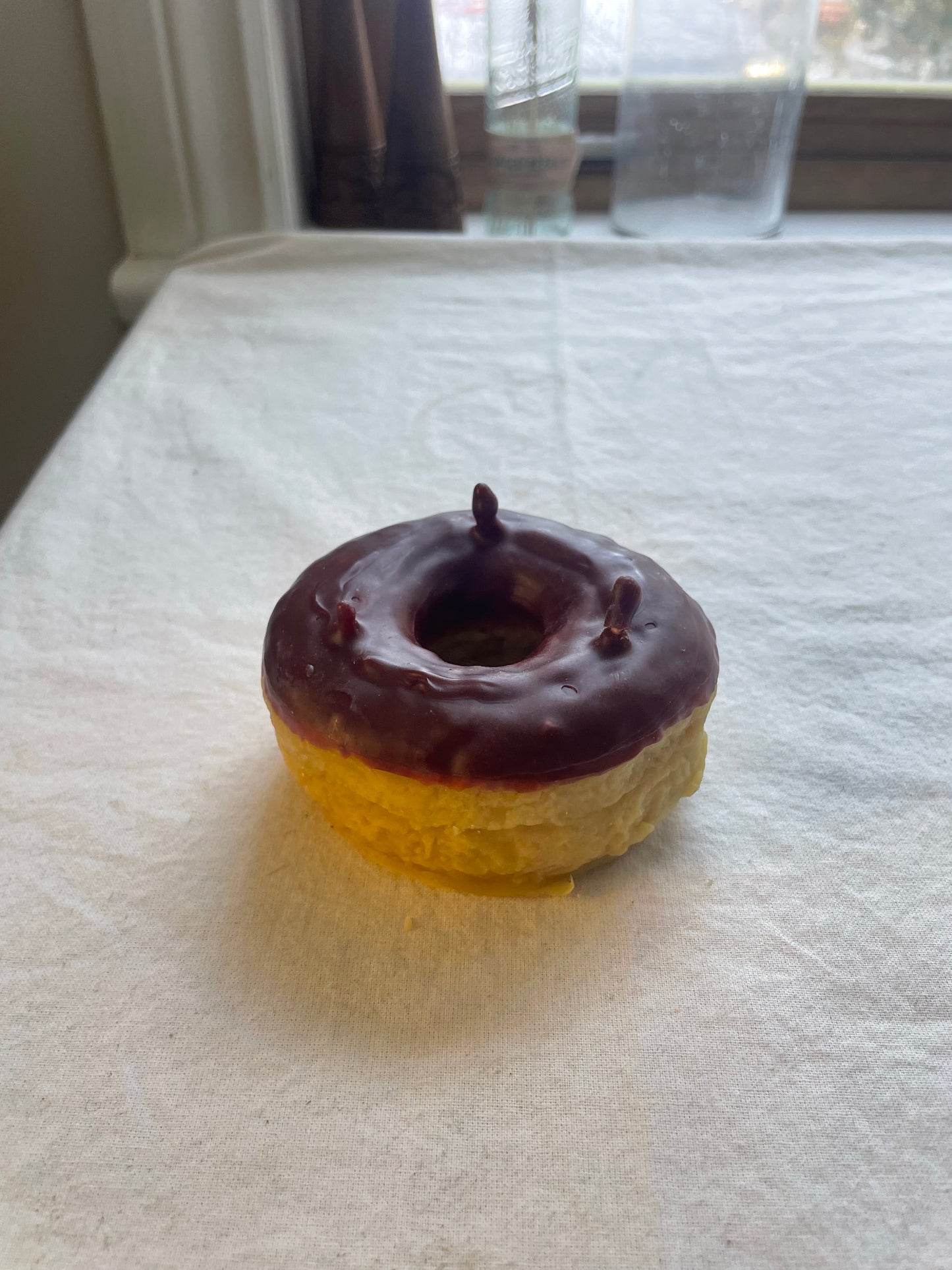 Donut - Beeswax Candle, Donut Candle - Single Donut in 100% Beeswax, Candle, Dessert