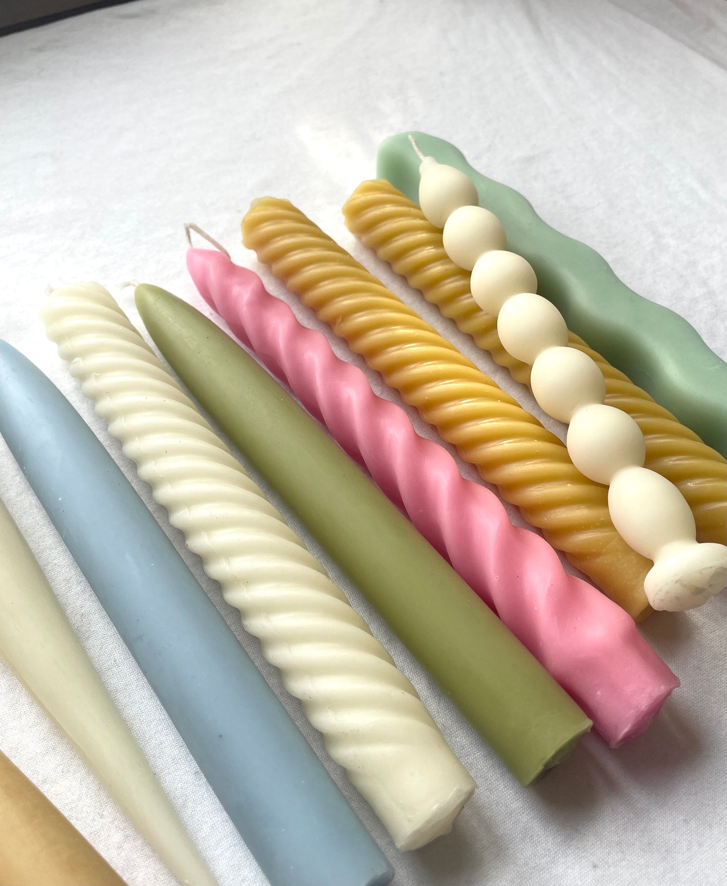 Pastel Beeswax Tapers - Beeswax, Candles, Pair of 2 // Tapers, Tapered Candles, Beeswax Candles