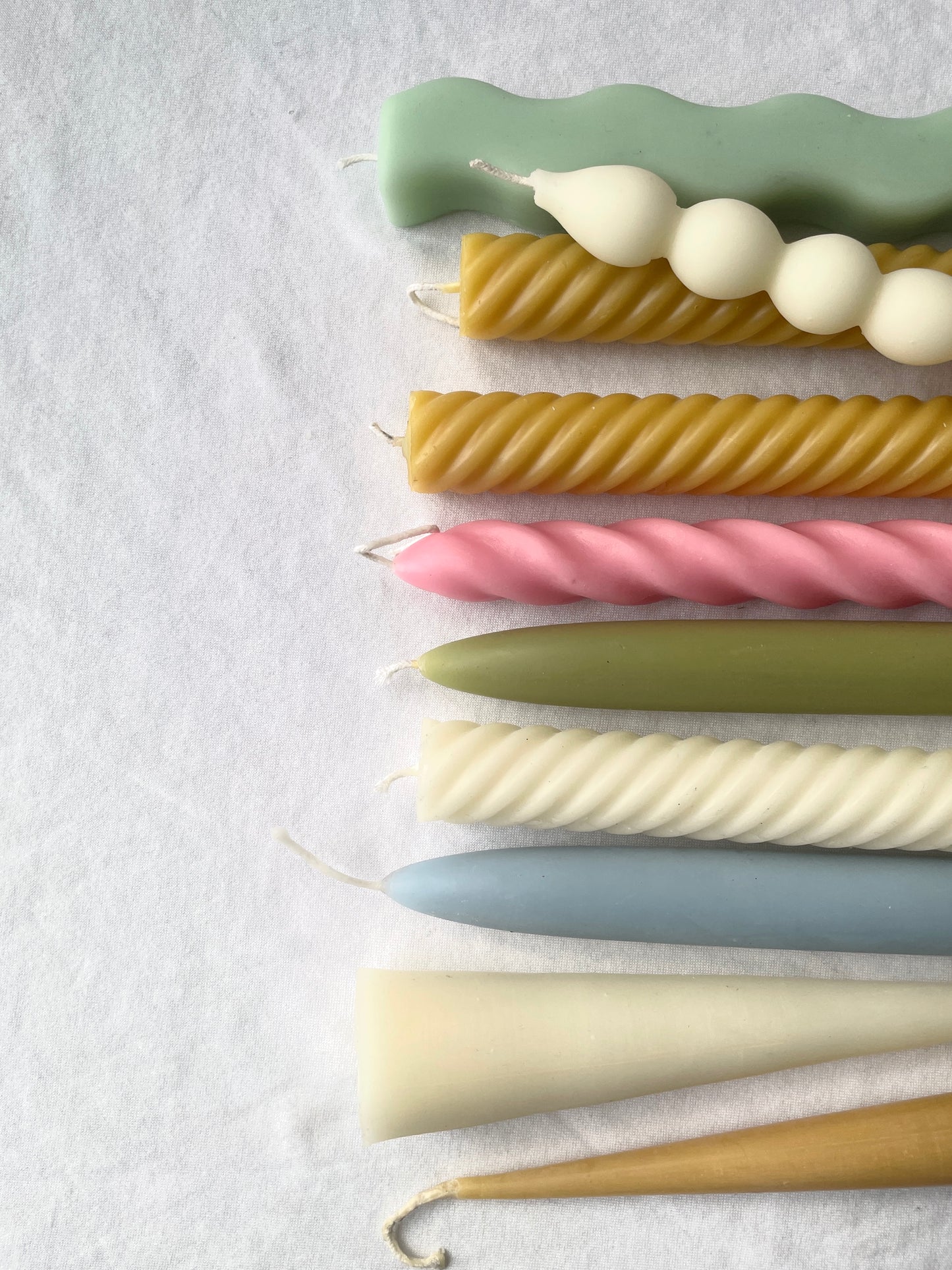 Pastel Beeswax Tapers - Beeswax, Candles, Pair of 2 // Tapers, Tapered Candles, Beeswax Candles