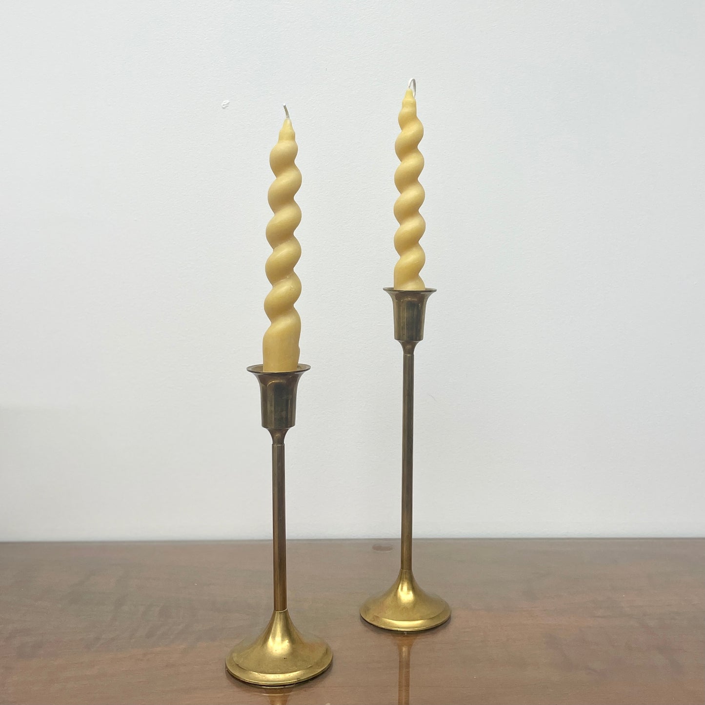 NEW Beeswax Wavy Curvy Taper Candles, Pair of 2 // Tapers, Twist, Tapered Candles, Beeswax Candles, 8" Tapers