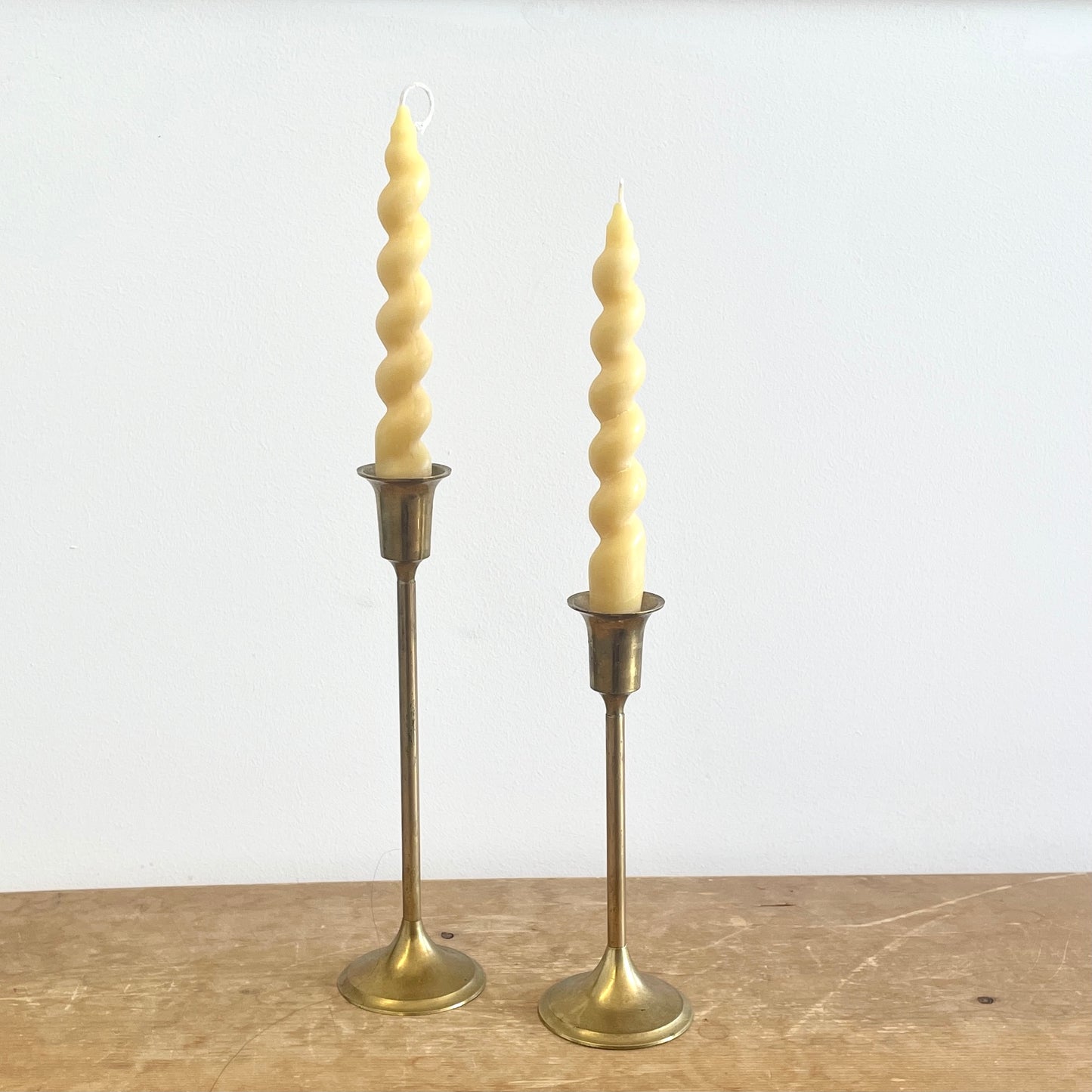 NEW Beeswax Wavy Curvy Taper Candles, Pair of 2 // Tapers, Twist, Tapered Candles, Beeswax Candles, 8" Tapers