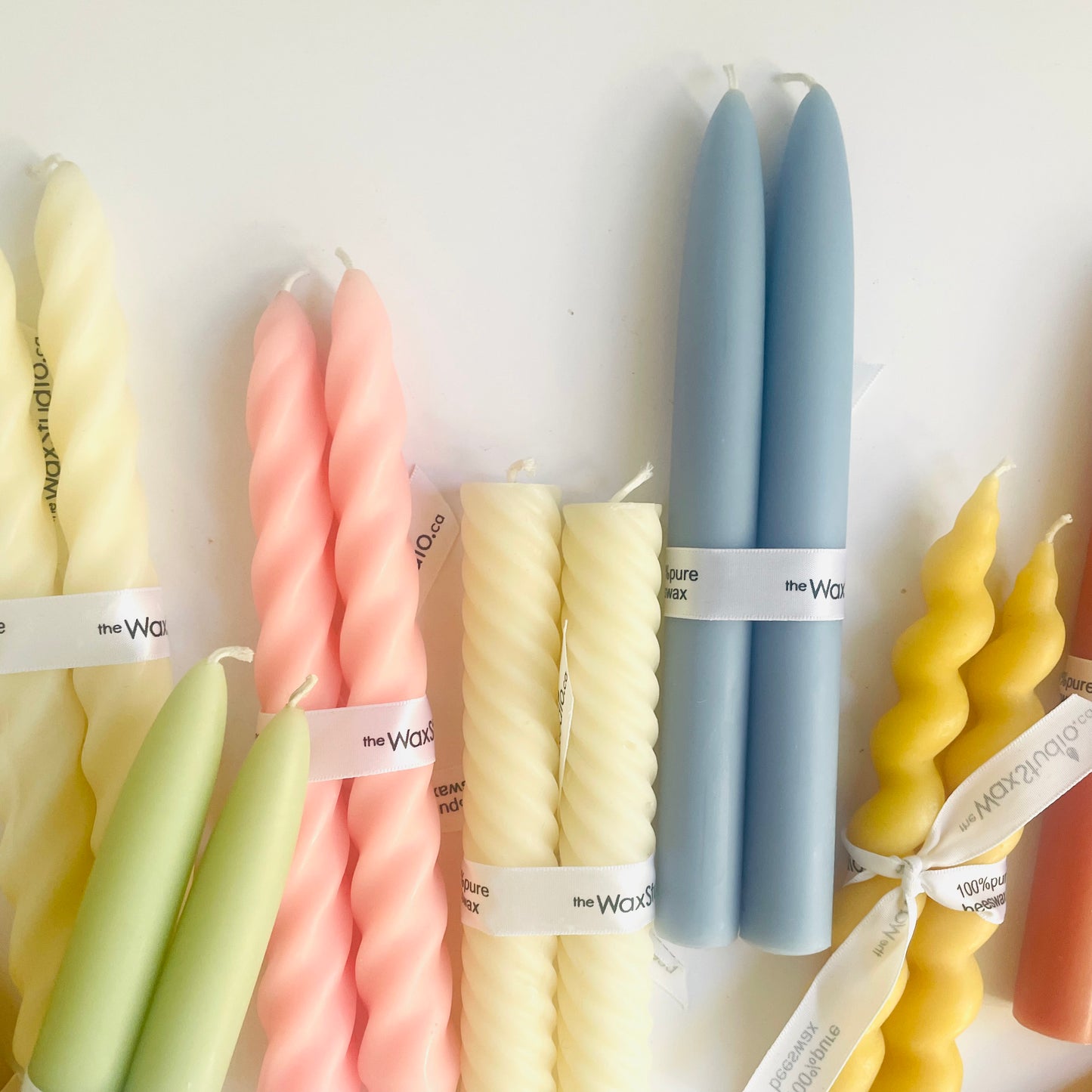 Pastel Beeswax Tapers - Beeswax, Candles, Pair of 2 // Tapers, Tapered Candles, Beeswax Candles