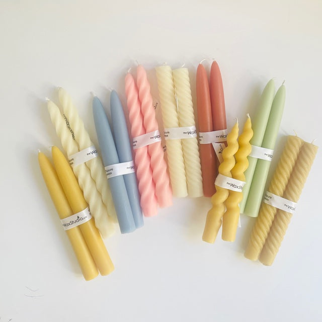 Pastel Beeswax Tapers - Beeswax, Candles, Pair of 2 // Tapers, Tapered Candles, Beeswax Candles