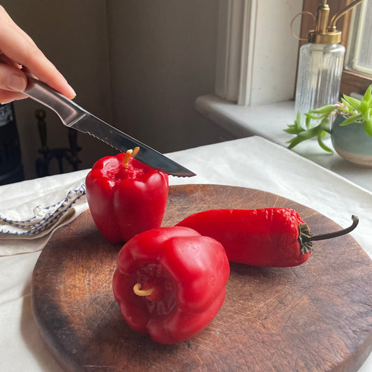Red Pepper Candle in 100% Beeswax- Vegetable, Fruit Candle - Food Candle