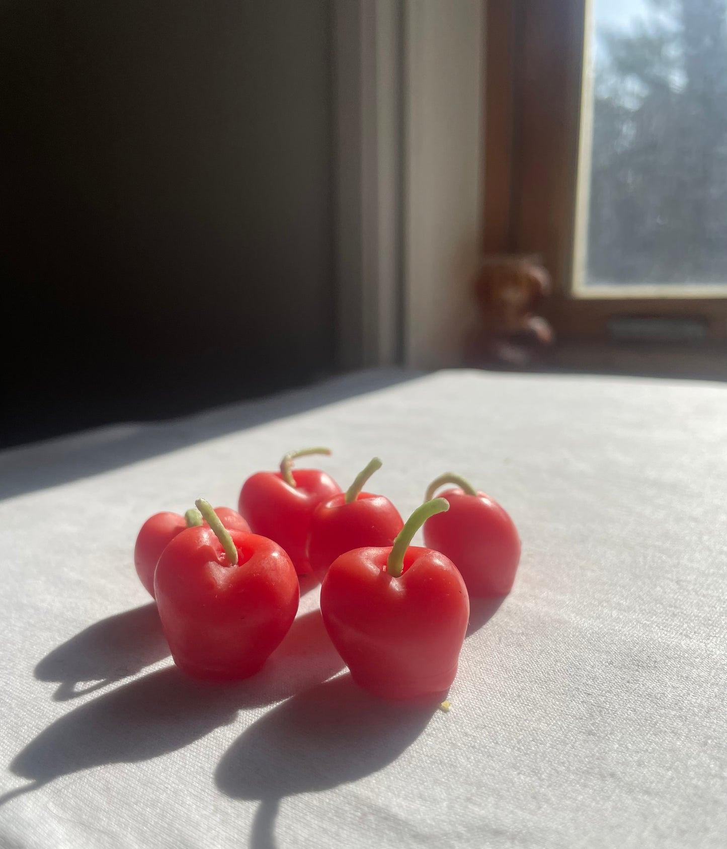 Black cherries - beeswax candles - cake candles - CHERRIES SET of 12 -  pure beeswax - candle, beeswax, cherries, fruit candles