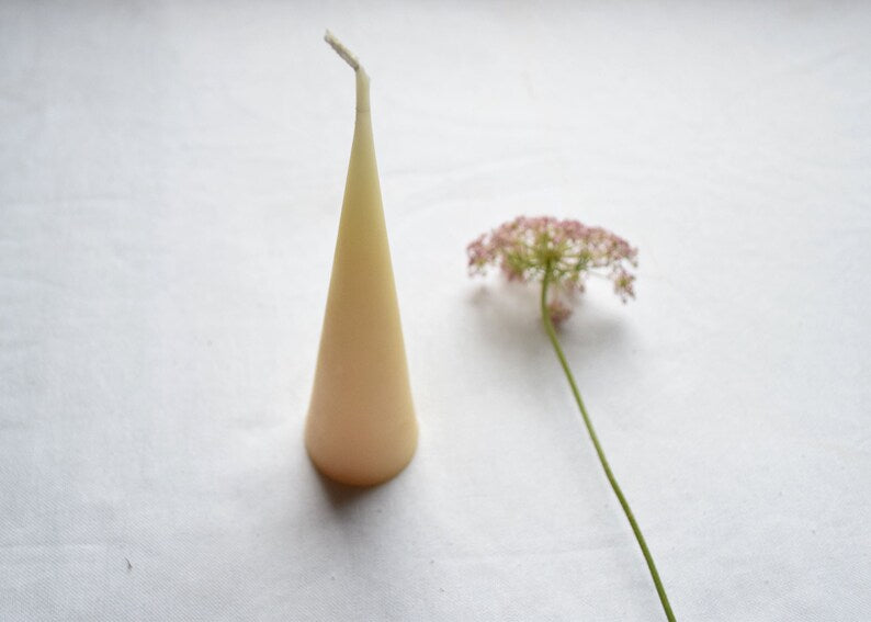 Cone Candles - Beeswax - Green Cone Pillar 6" 8" 10" 12" // Table Decor, Green, Beeswax Candle, Candle, Beeswax, Holidays