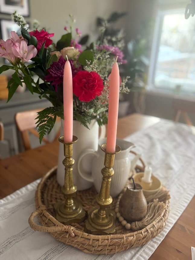 Pastel Pink Beeswax Tapers - Candles in Pure Beeswax, Pair of 2 // Tapers, Twist, Tapered Candles, Beeswax Candles, 8" Tapers