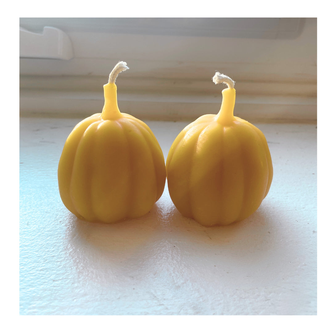 Squash - Beeswax Candle / Pumpkin, Harvest, Candle, Beeswax, Orange, Autumn, Thanksgiving