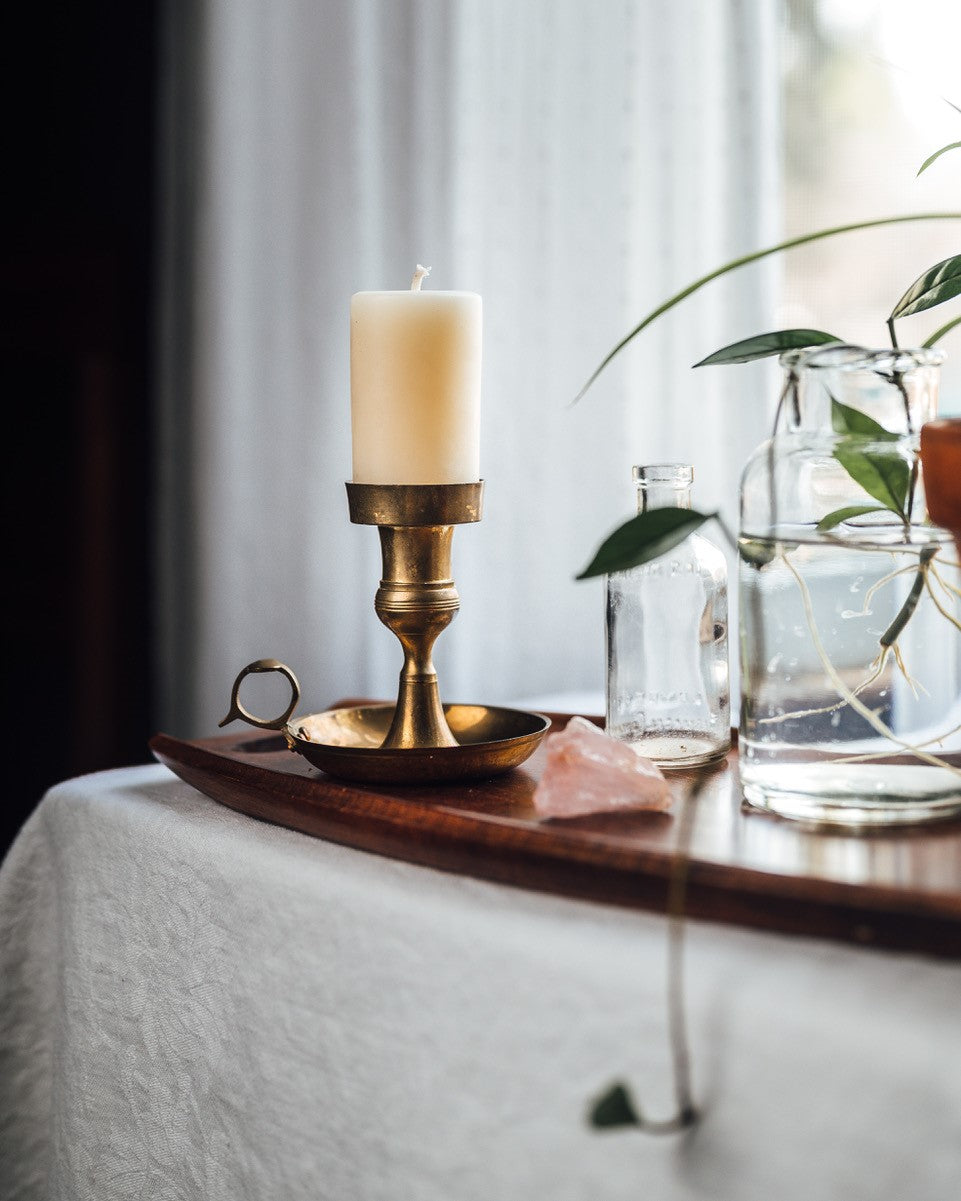 Cream Beeswax Pillar Candle - Off-White Candle - Small Pillar 3" // Beeswax Candle, Candle, Beeswax, Pillar, Eco Friendly, Handmade