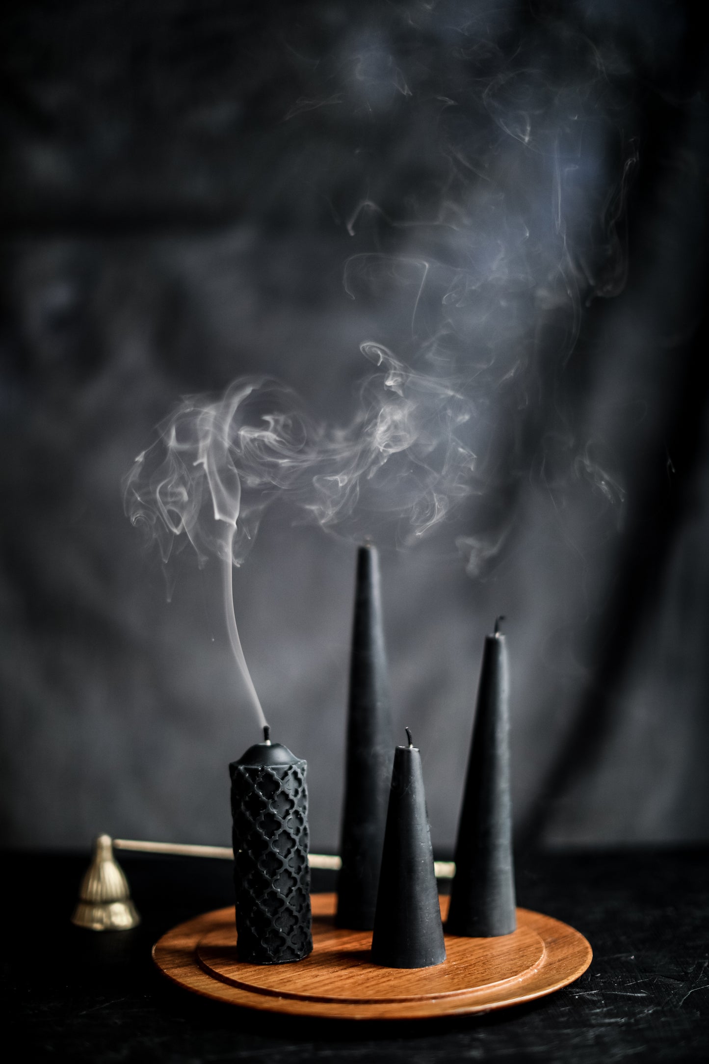 Black Beeswax Candles SET of 4 - Black, Candle, Beeswax, Pillar Candle