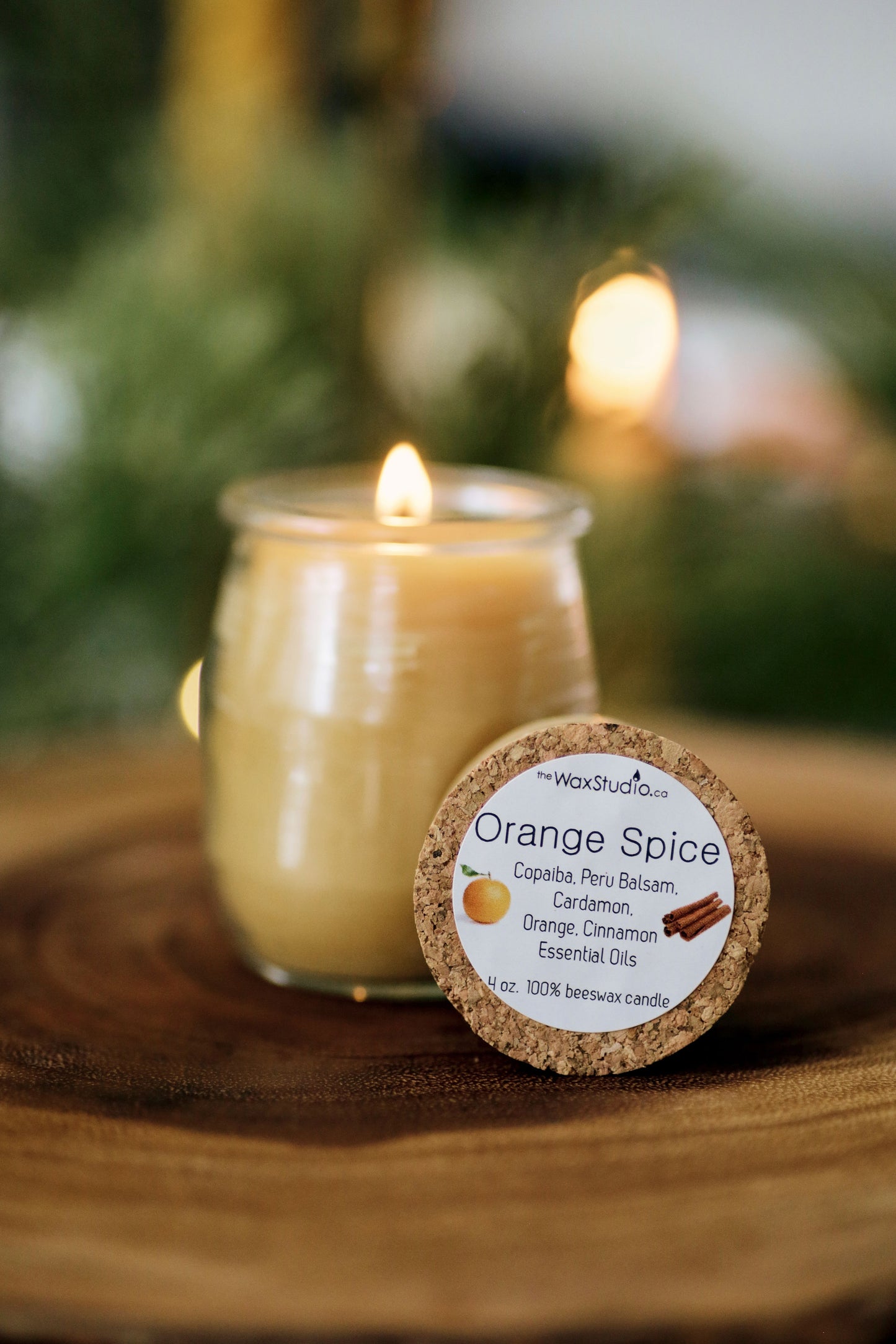 Beeswax Glass Jar Candle / Holiday / Cork Top / Beeswax Candle, Pure Essential Oils, Eco Friendly, Pure Beeswax, Luxury, Hygge