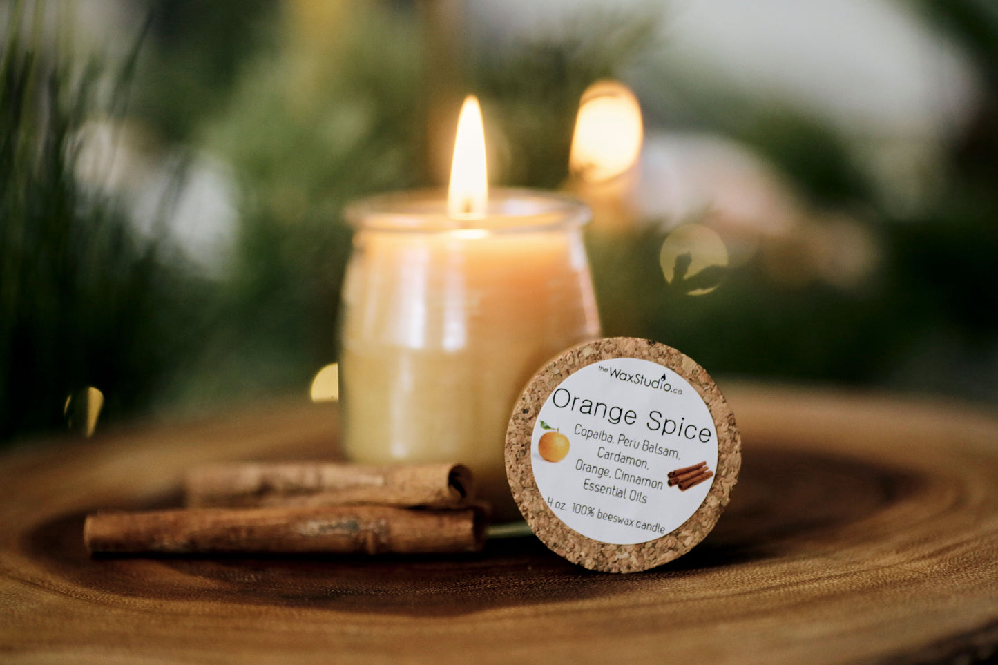 Beeswax Glass Jar Candle / Holiday / Cork Top / Beeswax Candle, Pure Essential Oils, Eco Friendly, Pure Beeswax, Luxury, Hygge