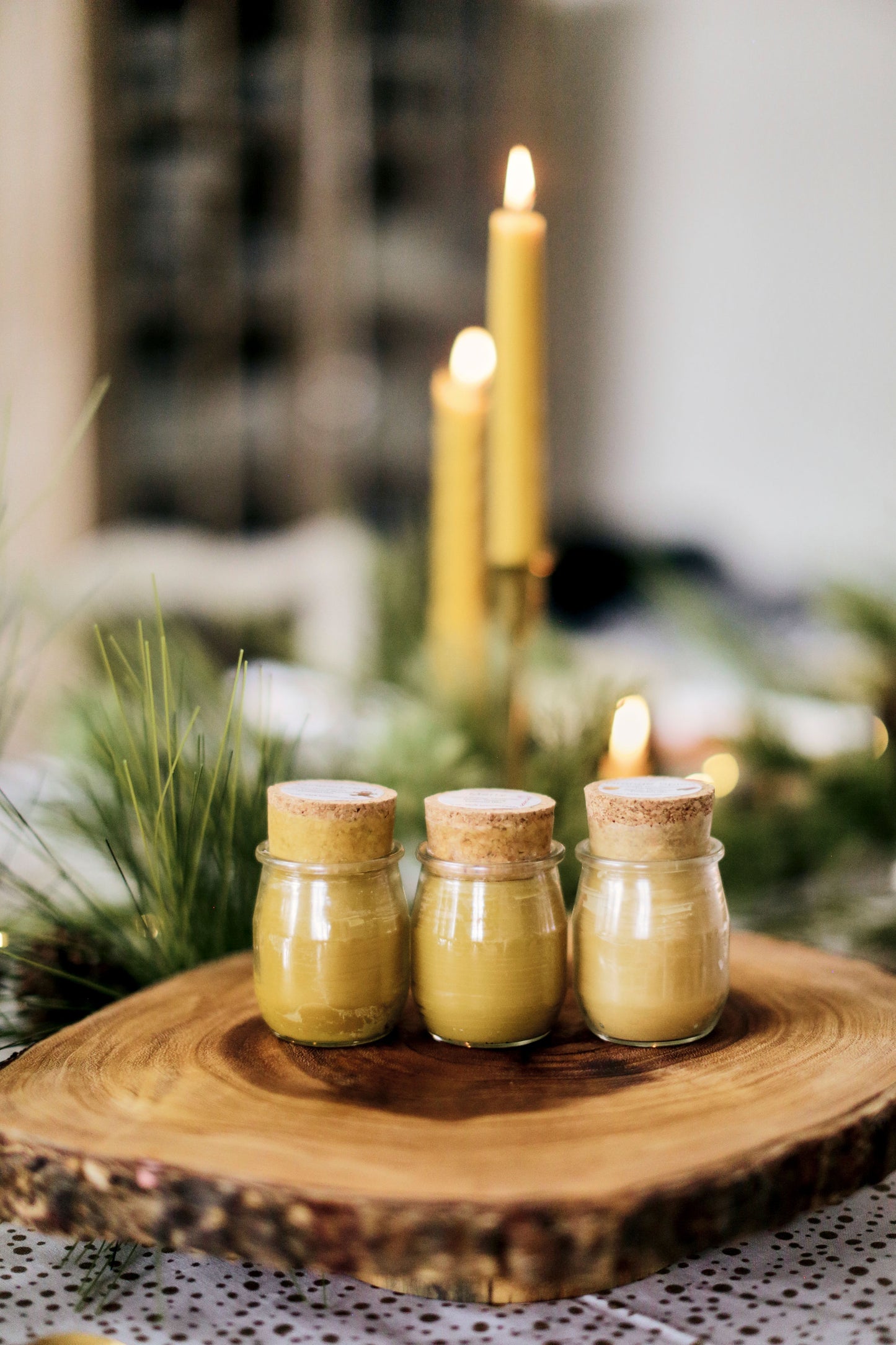 Beeswax Glass Jar Candle / Holiday / Cork Top / Beeswax Candle, Pure Essential Oils, Eco Friendly, Pure Beeswax, Luxury, Hygge