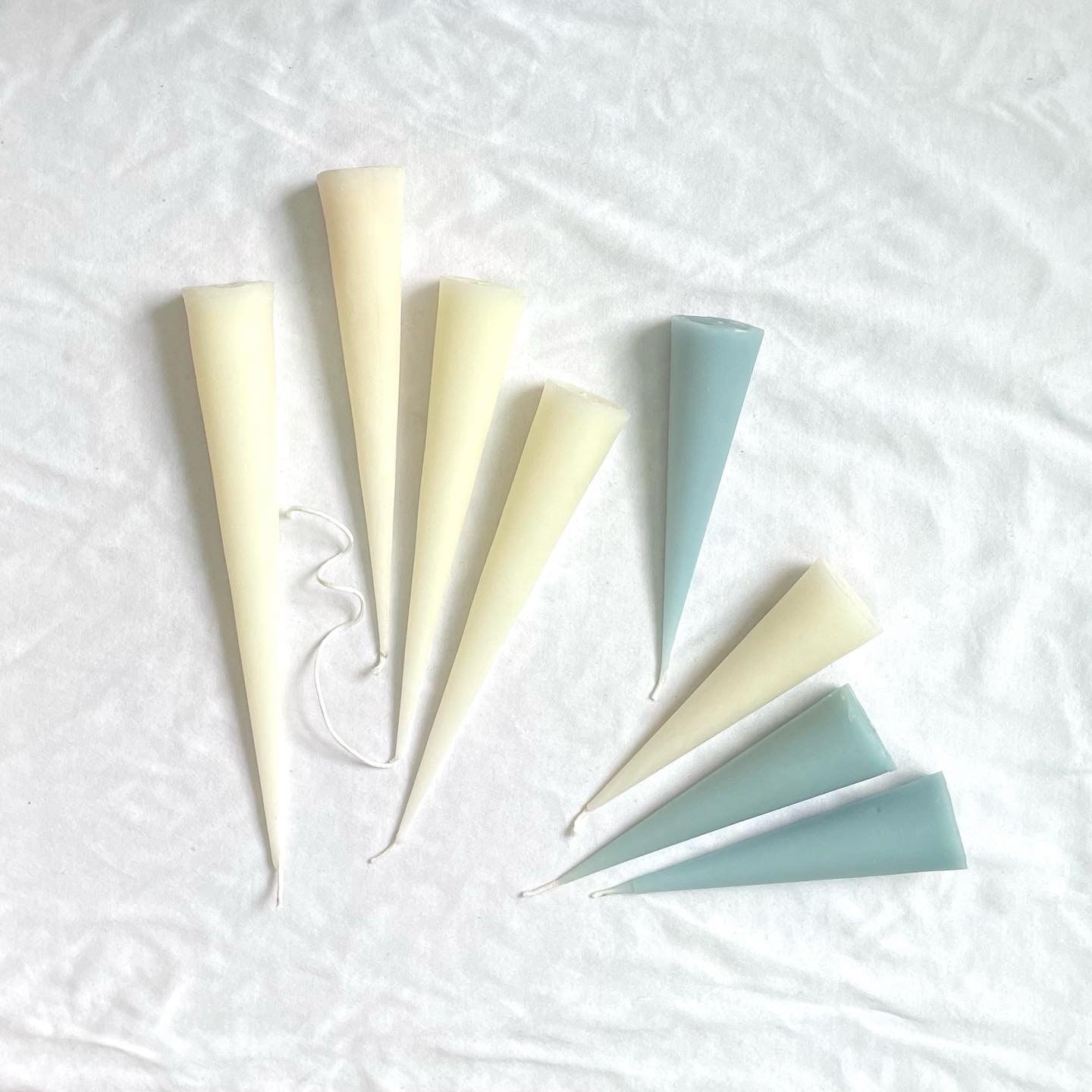Icicle Beeswax Cones - Light Blue Cone Candle - Beeswax, Candle, Hygge in 6", 8", 10" and 12"