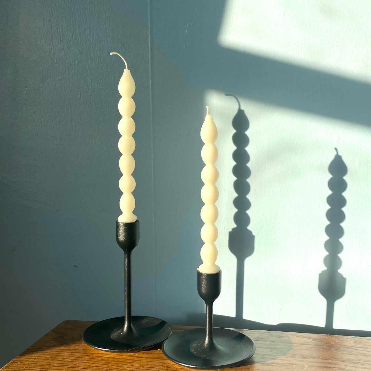 Pearl taper pair of two - beeswax taper candles - candles - 100% pure white beeswax