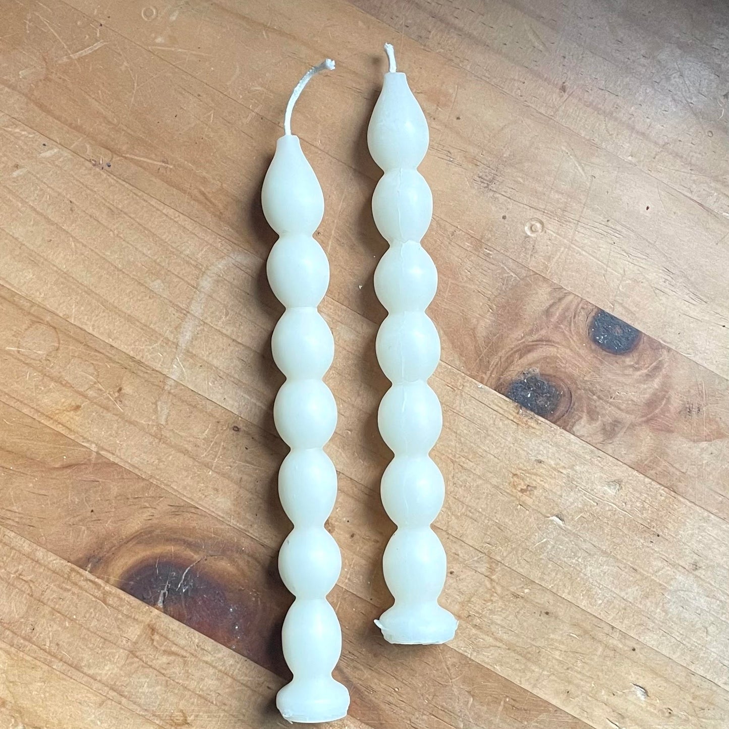 Pearl taper pair of two - beeswax taper candles - candles - 100% pure white beeswax