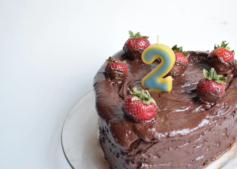 Cake Candle - Birthday Number Candle in 100% Beeswax // Custom Birthday Candles, Number Candles 0, 1, 2, 3, 4, 5, 6, 7, 8 and 9, Eco Friendly, Non Toxic