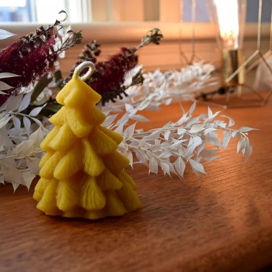 Festive Beeswax Evergreen Tree Candle / Beeswax Candle, Hand Filtered, Tree, Candle, Christmas Candle, Eco Friendly, Woodland