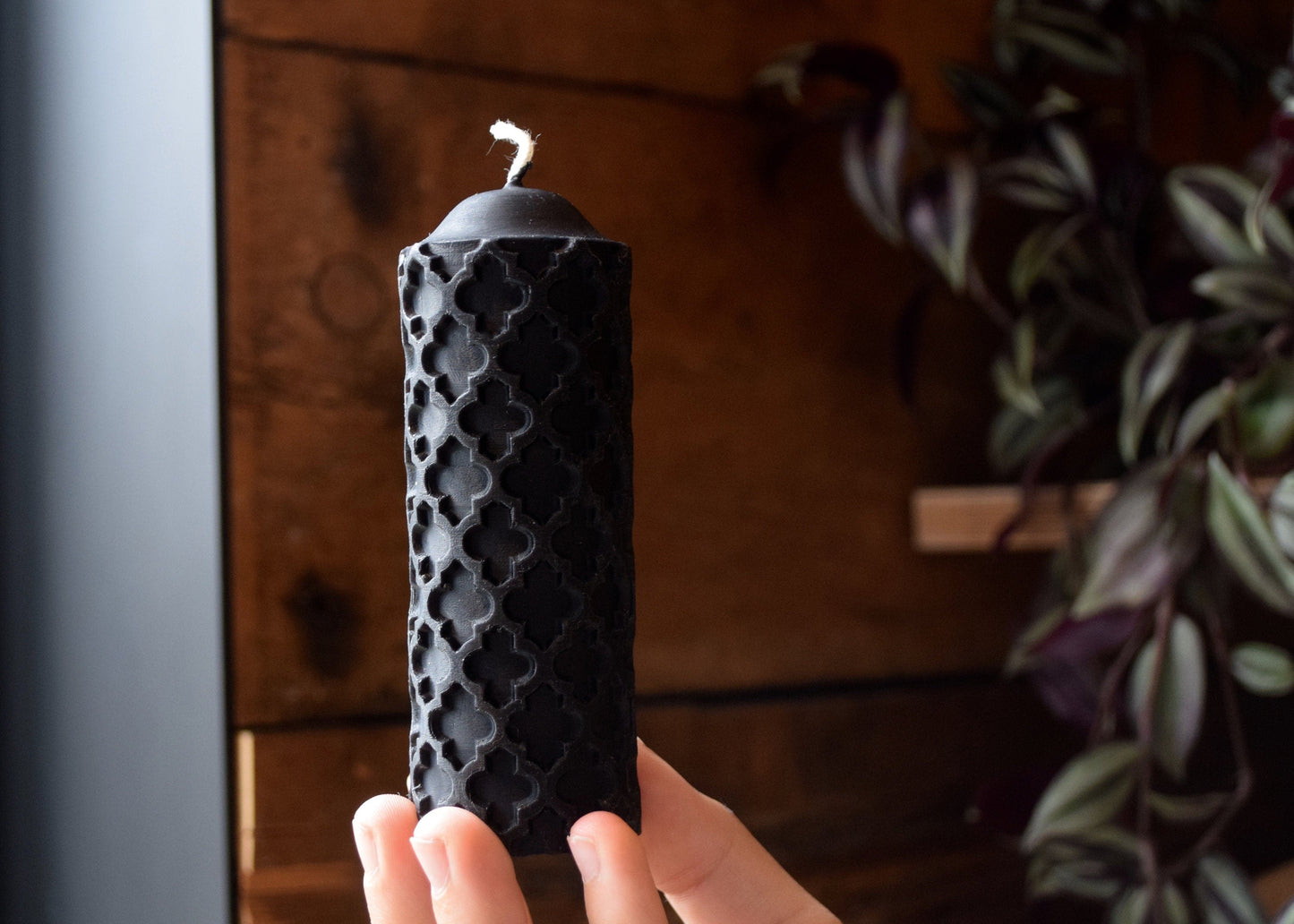 Black Beeswax Candles SET of 4 - Black, Candle, Beeswax, Pillar Candle