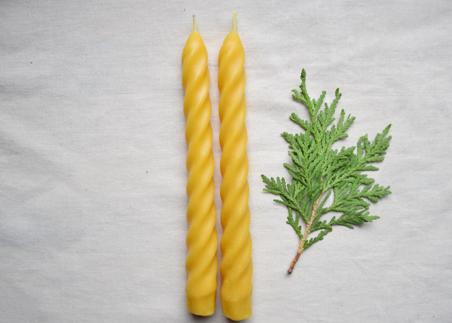 INSTANT TAPER SET OF 6 - Beeswax Taper Candles, 3 pairs in 100% Beeswax, Twisted // Tapers, Twist, Tapered Candles, Beeswax Candles, 8" Tapers, Eco Friendly, Decor