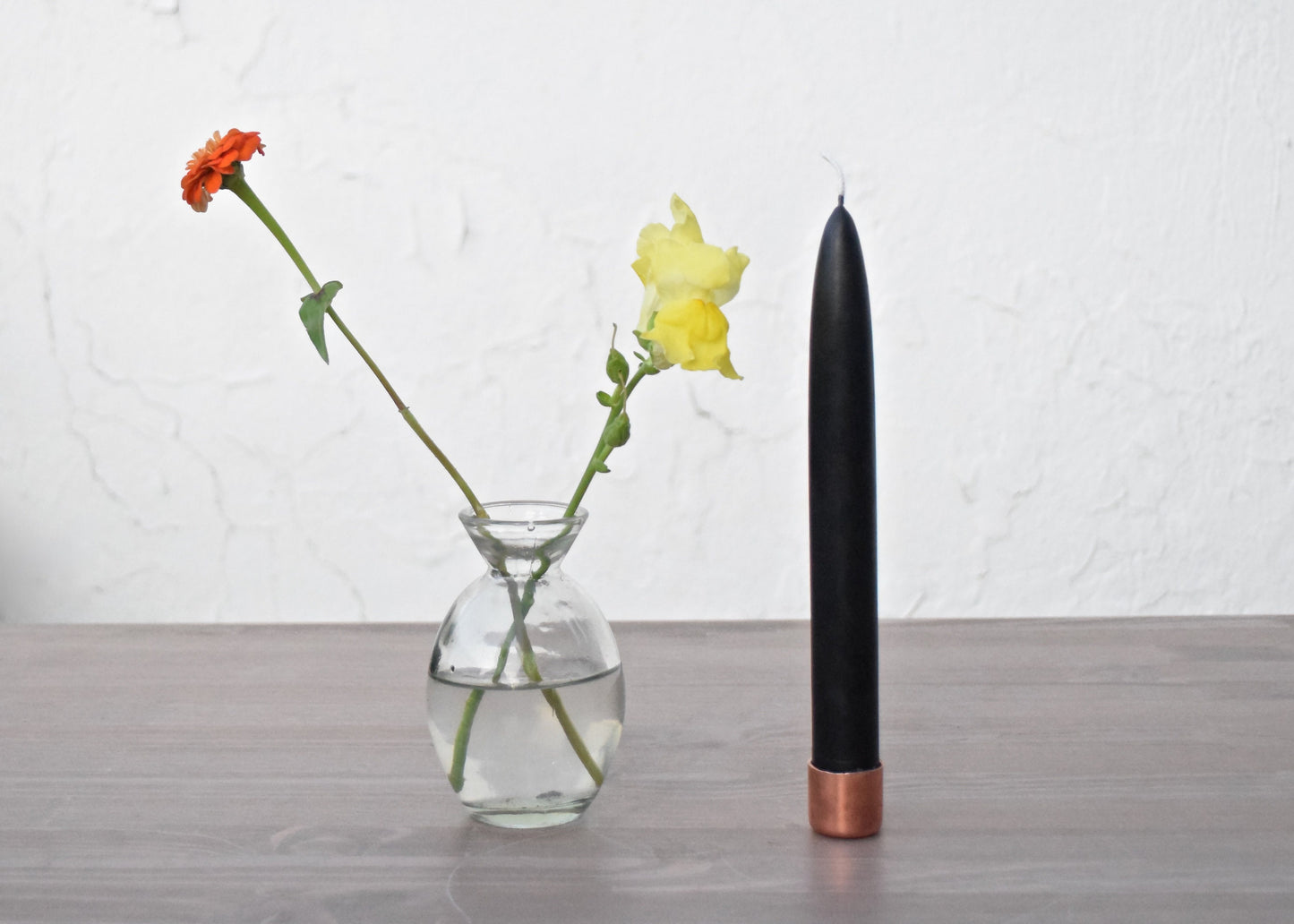 Beeswax Tapers - Black Beeswax, Candles, Pair of 2 // Tapers, Tapered Candles, Beeswax Candles, 8" Tapers, Minimalist