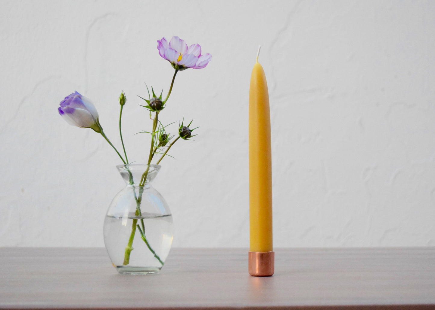 Pair of Two 8" Beeswax Taper Candles// Tapers, Beeswax, Candles // 100% Pure Handfiltered Beeswax, Hygge Home