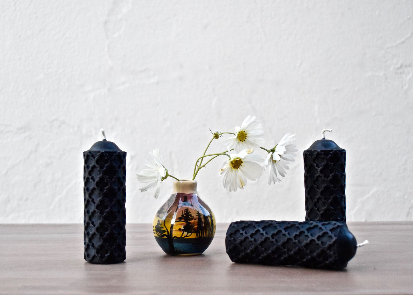 Black Beeswax Candle / Black, Candle, Beeswax- One Beeswax Candle // Pillar Candle, Eco Friendly, Non Toxic