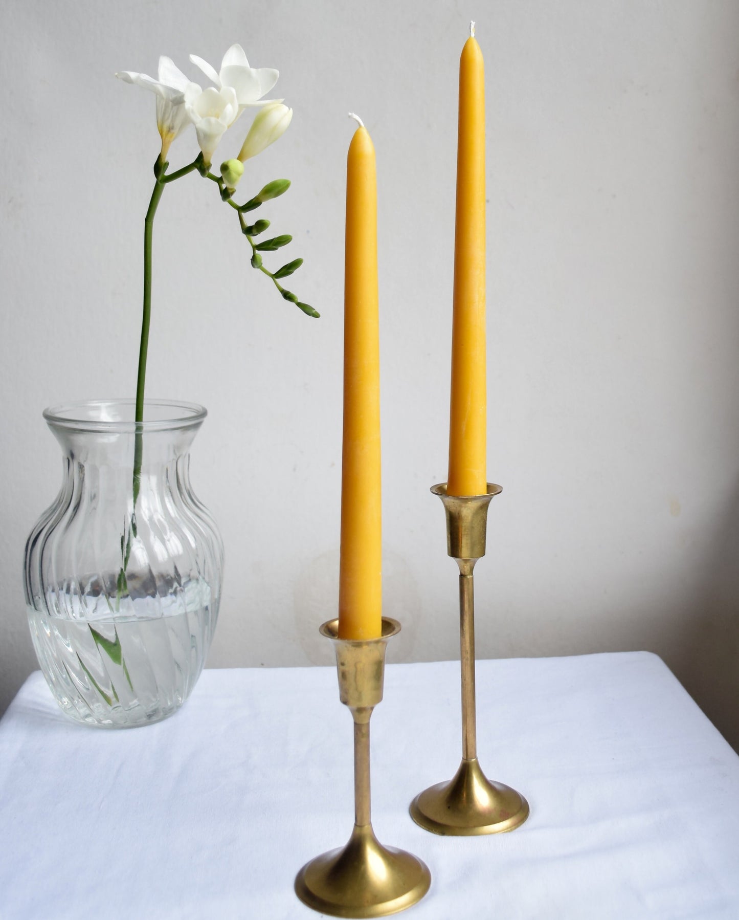 12" Tall Beeswax Taper Candles, 100% Pure Handfiltered Beeswax, Candles Pair of 2 // Tapers, Tapered Candles, Beeswax Candles