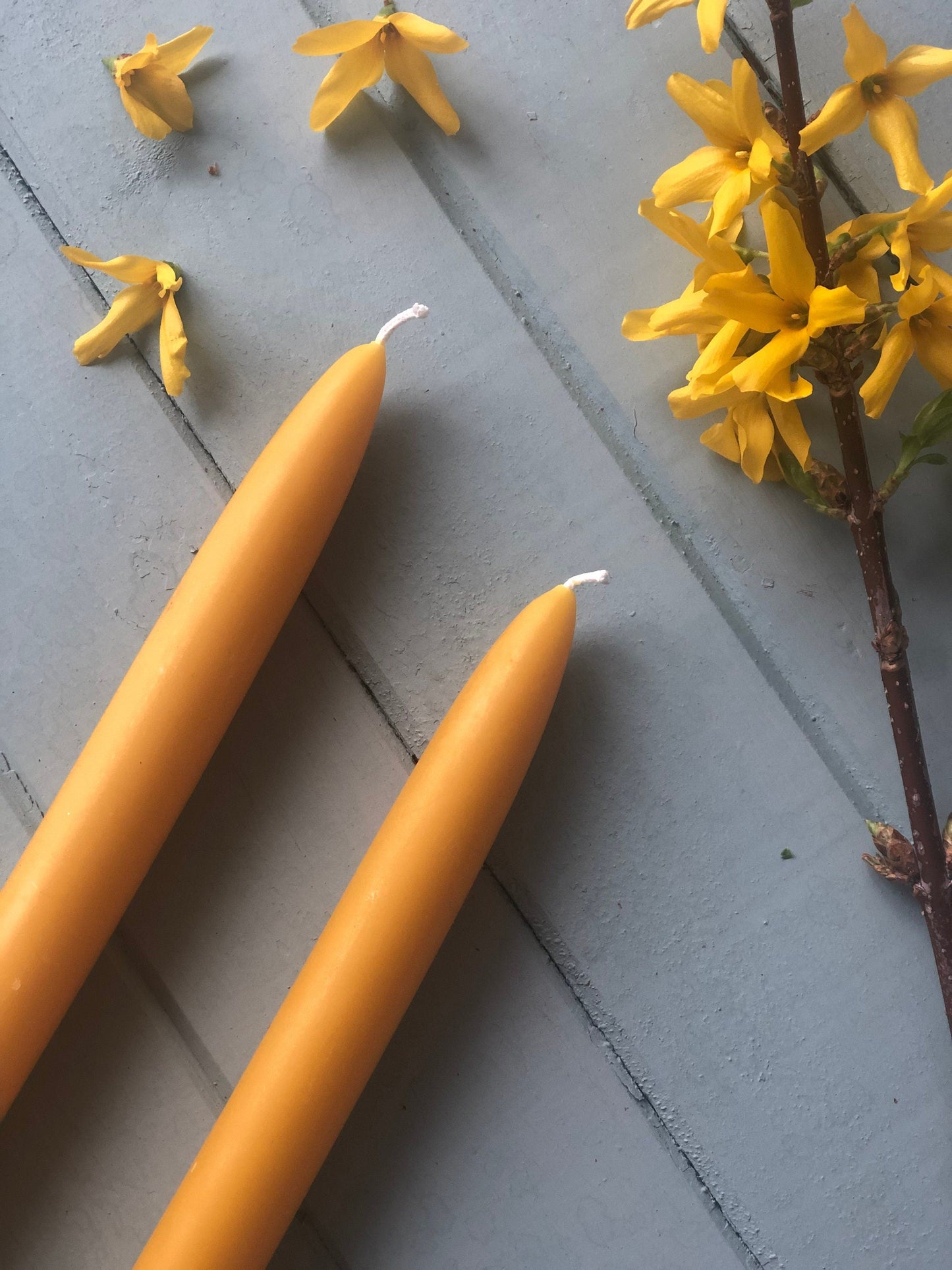 Pair of Two 8" Beeswax Taper Candles// Tapers, Beeswax, Candles // 100% Pure Handfiltered Beeswax, Hygge Home