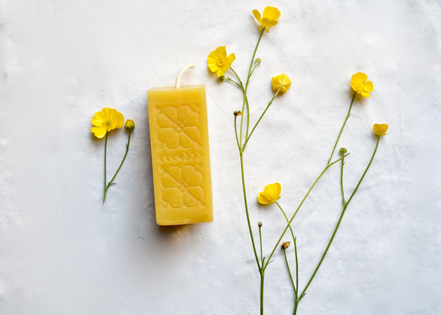 Square Sun Flower Pilllar -  Beeswax Candle, Candle // Beeswax Candle, Beeswax, Pillar Candle, Eco Friendly