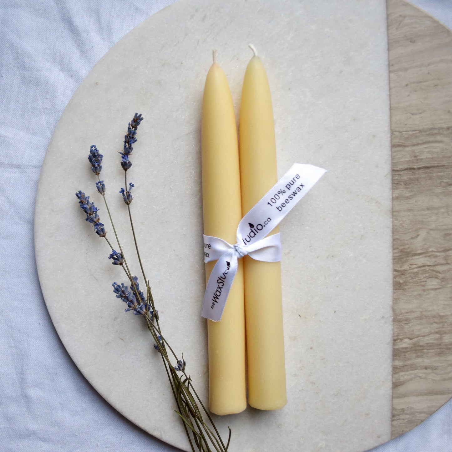 Cream Beeswax Tapers 8" PAIR of 2 / Ivory, Beeswax, Tapers, Candles, Taper Candles, Beeswax Candles