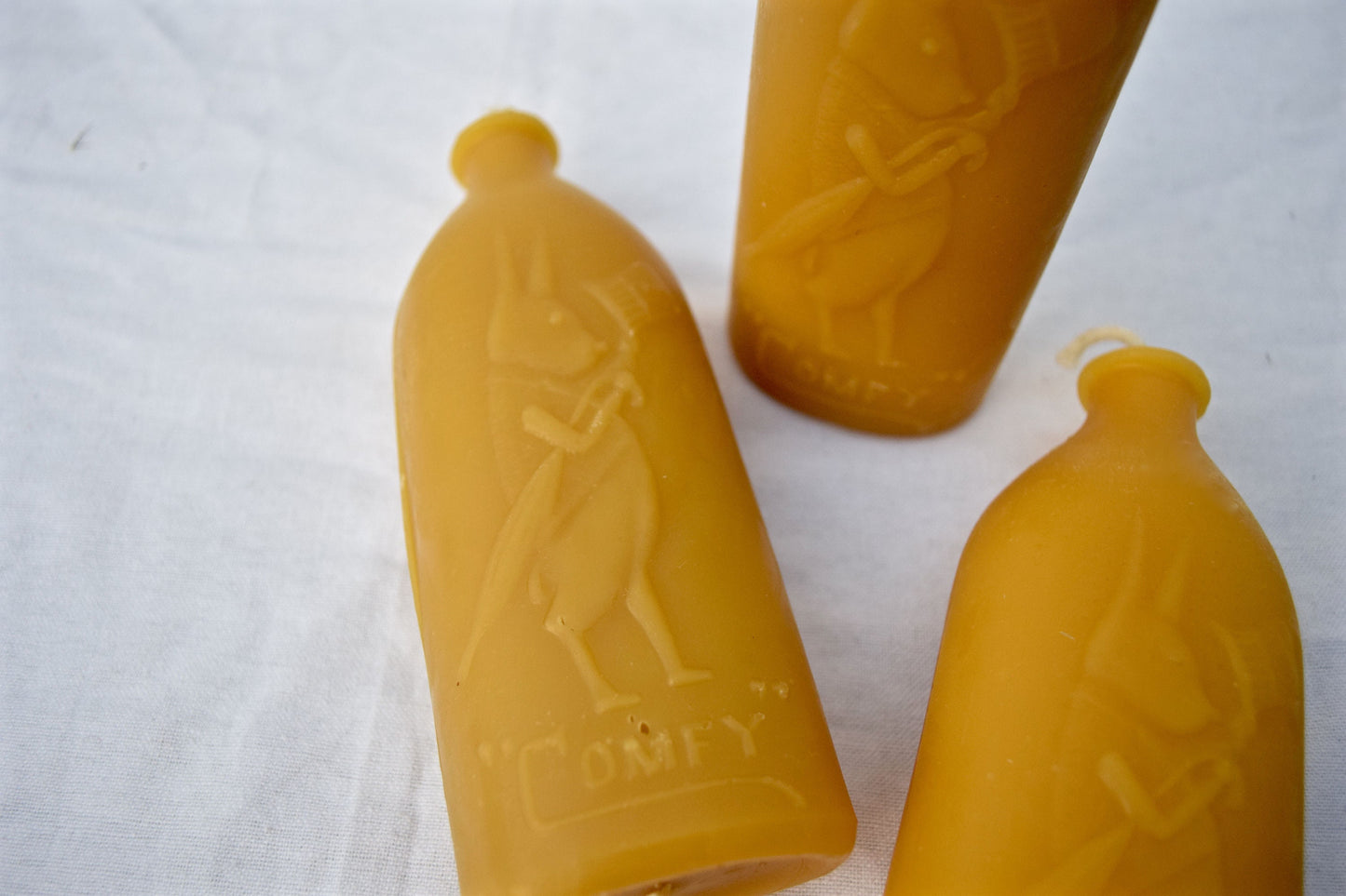 Antique Rabbit Bottle Candle in Pure Beeswax - Vintage Baby Bottle from early 1900s - Bottle Candle, Burnable Bottle, Beeswax, Candle