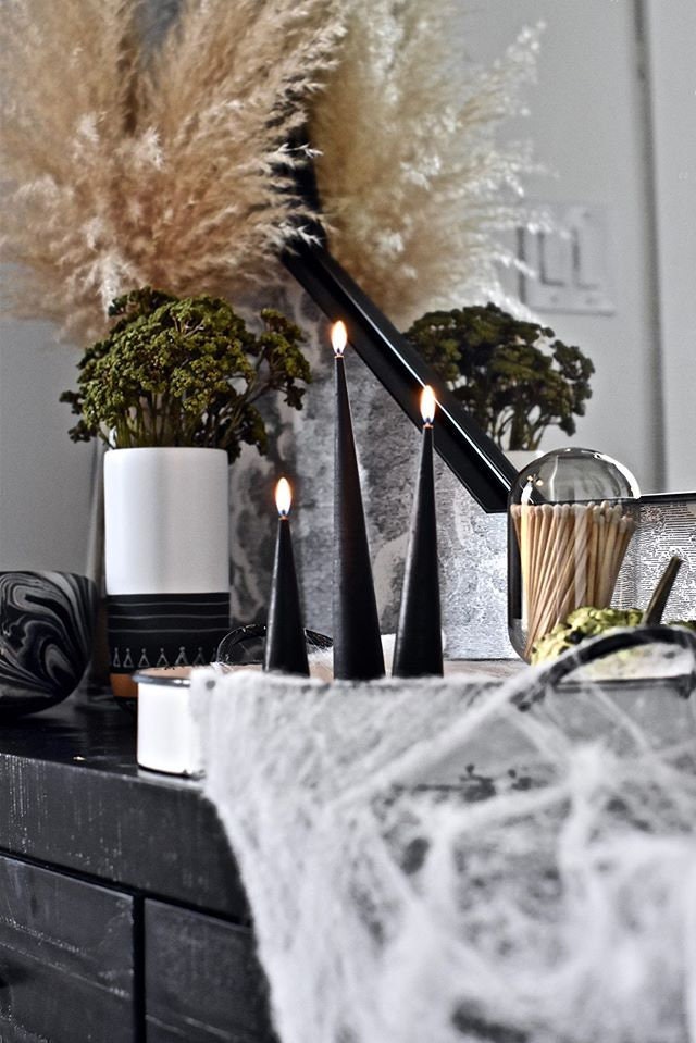 Black Candle - Beeswax Candle Cone 6" 8" 10" // One Candle, Minimalist, Black, Beeswax Candle, Candle, Beeswax, Halloween, Cone Taper