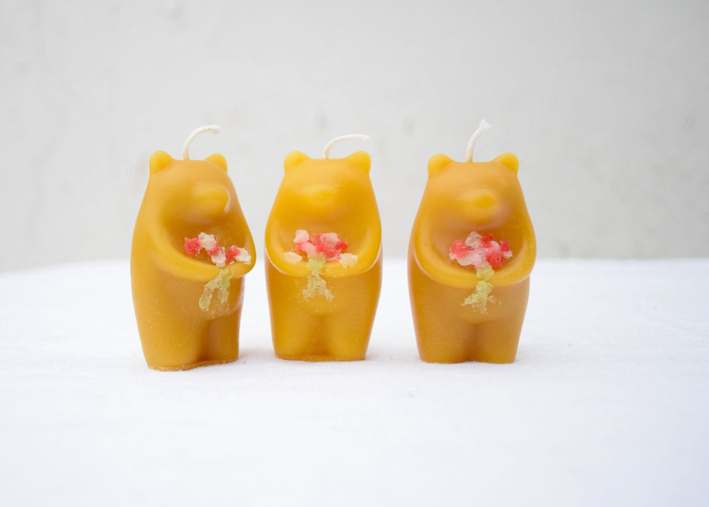 Love Bear Candle - 100% Beeswax // ONE Bear, Candle, Valentine's Day, Beeswax Candle, Love, Handpainted