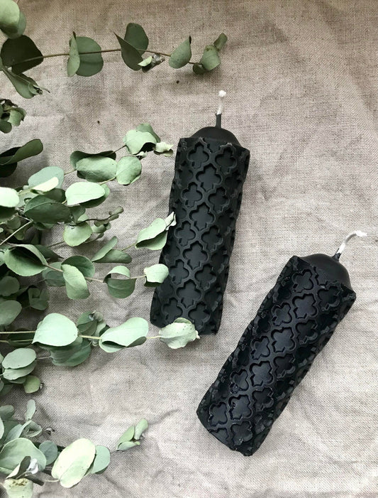 Black Beeswax Candle / One Black, Candle, Beeswax- One Beeswax Candle // Pillar Candle, Eco Friendly, Non Toxic