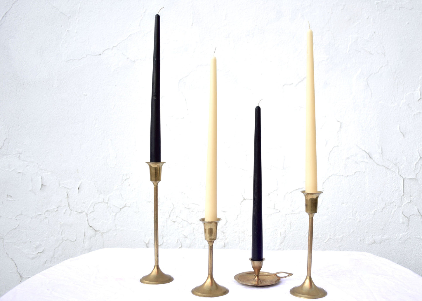 Tall 12" Taper Candles in Pure Beeswax, Pair of 2 - Yellow, Cream or Black - Beeswax Candles, Tapers, Candles