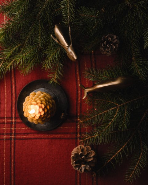 Holiday Beeswax Candle - Pinecone / Pinecone Candle, Eco Friendly, Beeswax, Candles