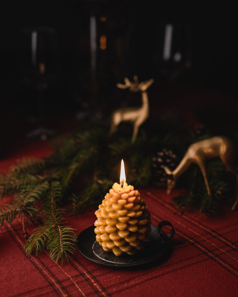 Pine Cone Taper Candle Holders